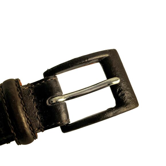 Ralph Lauren Dark Brown Leather Belt with Silver Buckle